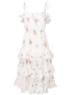 Zimmermann Dhea Floral Tiered Dress - White