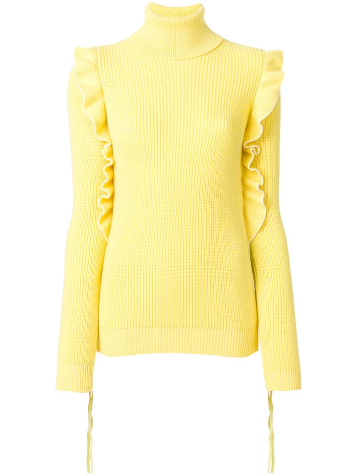 No21 Ruffled Trim Sweatshirt - Yellow & Orange
