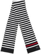 Saint Laurent Striped Knitted Scarf - Black