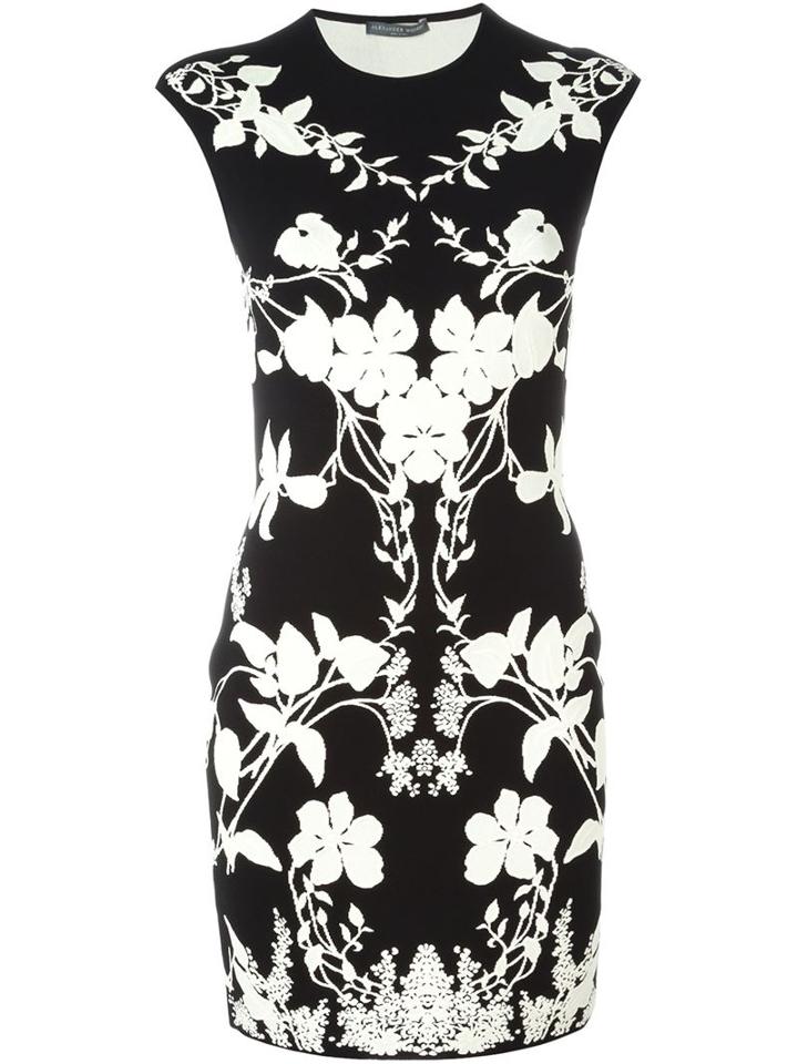 Alexander Mcqueen Floral Intarsia Mini Dress