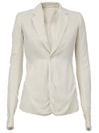Rick Owens One Button Blazer, Women's, Size: 40, White, Silk/cupro/virgin Wool