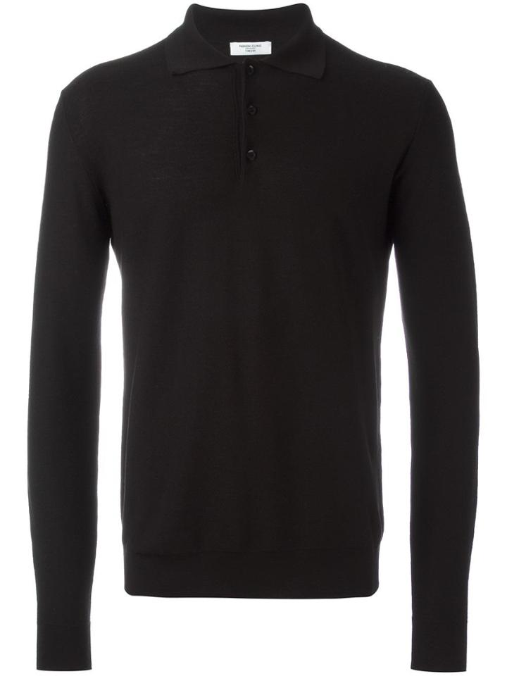 Fashion Clinic Timeless Polo Collar Jumper - Black