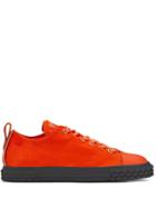 Giuseppe Zanotti Fur Panel Sneakers - Orange