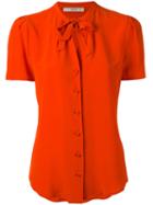 Etro - Tied Neck Buttoned Blouse - Women - Silk - 46, Red, Silk