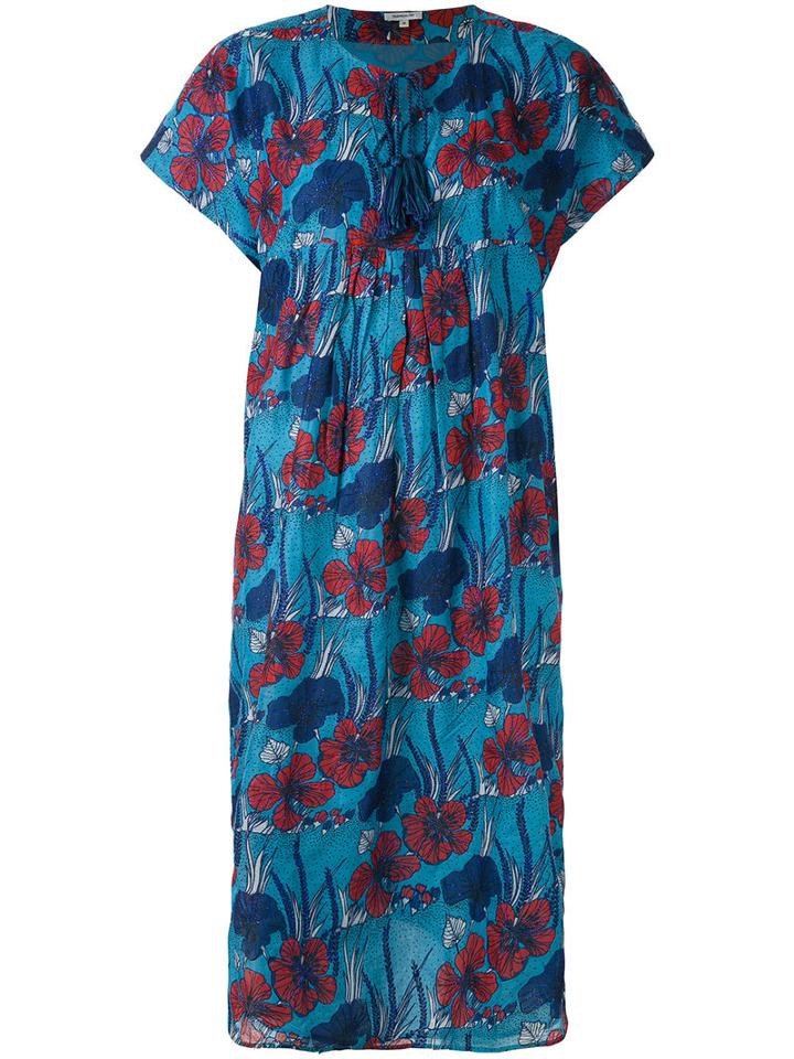 Manoush - Floral-print Midi Dress - Women - Silk/polyester - 40, Blue, Silk/polyester