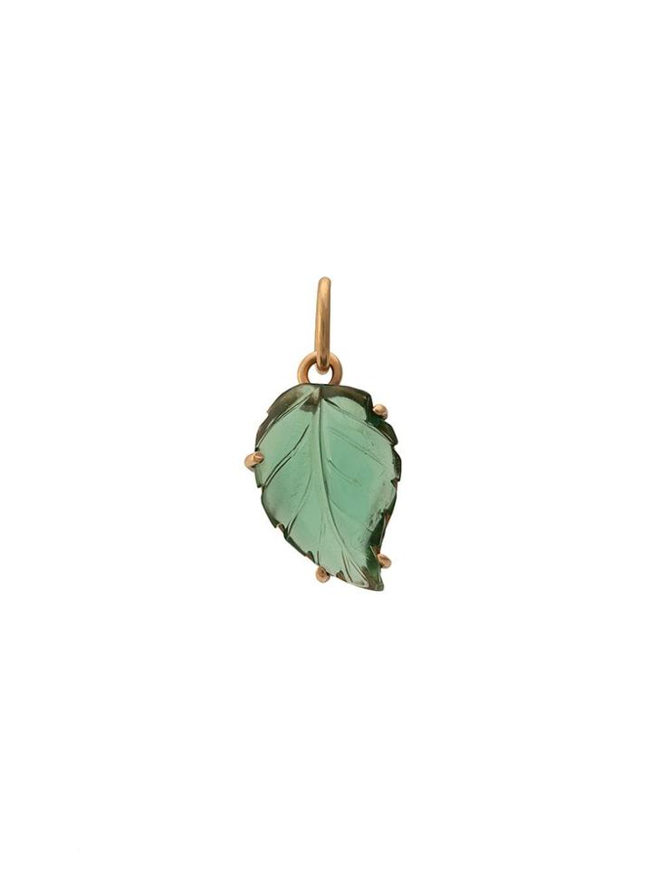 Irene Neuwirth 18kt Rose Gold One-of-a-kind Tourmaline Leaf Charm -