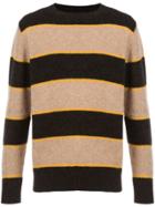 The Elder Statesman Striped Knit Sweater - Grey