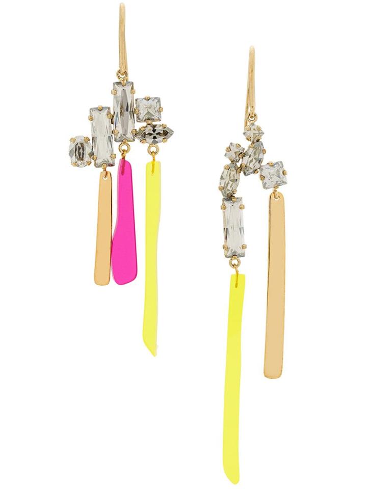 Isabel Marant Asymmetric Crystal-embellished Earrings - Gold