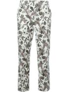 Tory Burch Leaf Print Cropped Trousers