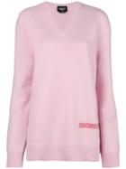 Calvin Klein 205w39nyc Logo V-neck Sweater - Pink & Purple