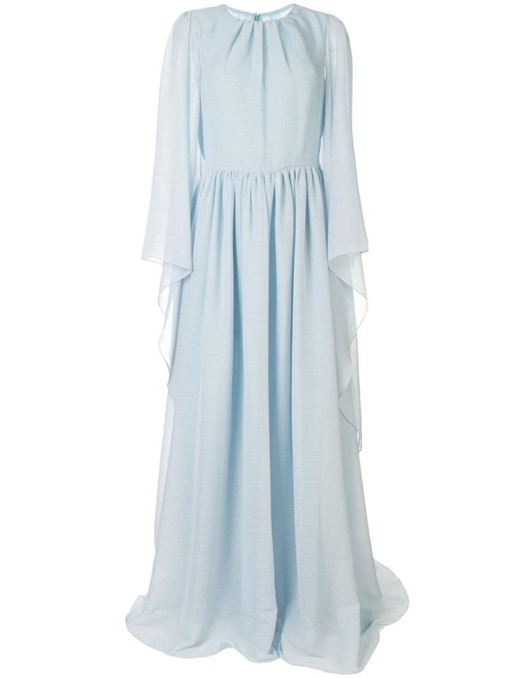 Ingie Paris Long-sleeved Draped Dress - Blue