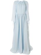 Ingie Paris Long-sleeved Draped Dress - Blue