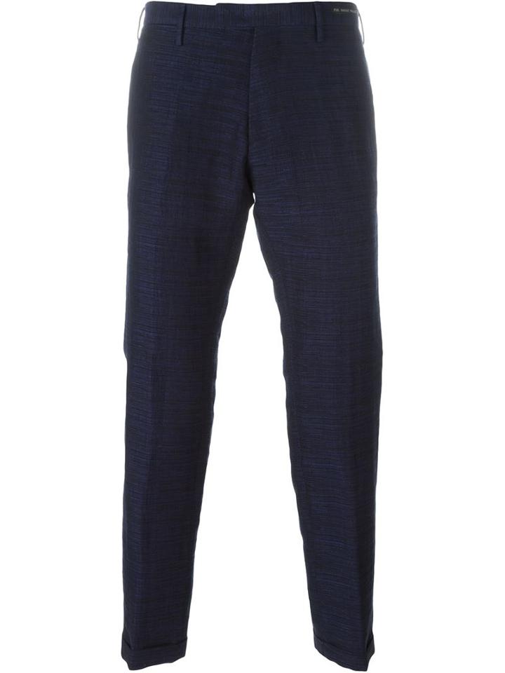 Pt01 Tailored Trousers, Men's, Size: 50, Blue, Linen/flax/cotton
