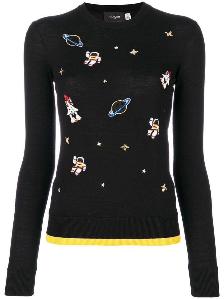 Coach - All Over Pace Sweater - Women - Wool - L, Black, Wool