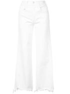 3x1 Wide Leg Raw Hem Cropped Jeans - White