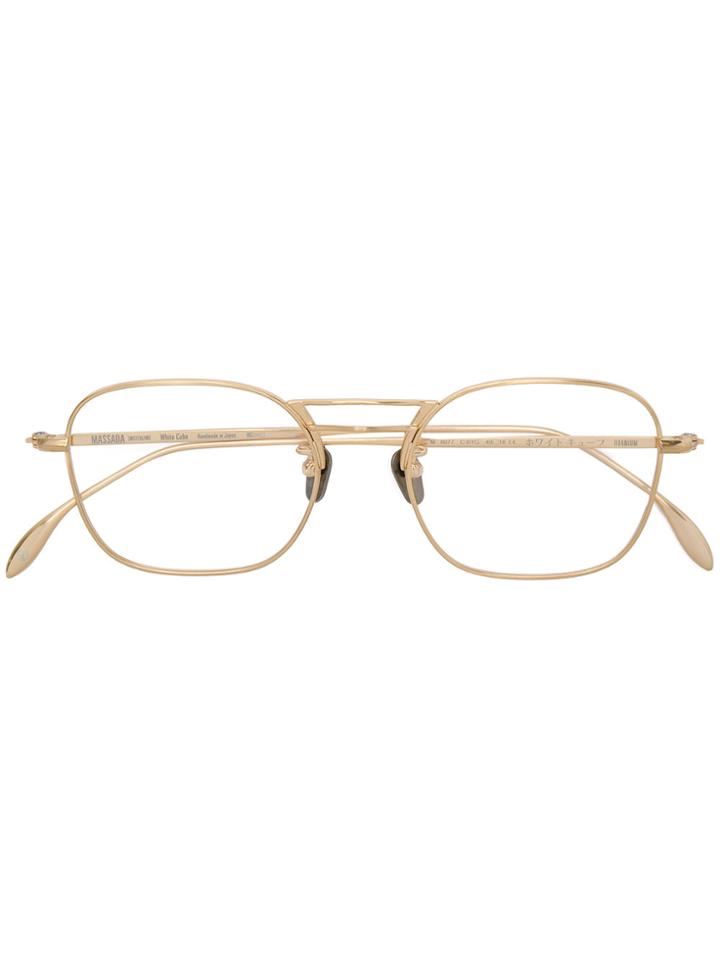 Massada White Cube Glasses - Metallic