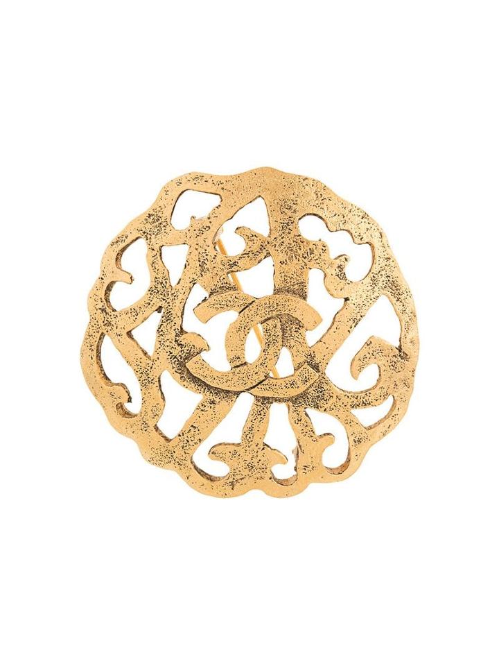 Chanel Pre-owned Chanel Pre-owned Cc Logos Brooch Pin - Gold