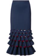 Dion Lee Peplum Detail Pencil Skirt - Blue