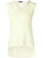 Baja East Ribbed Hooded Sleeveless Top, Women's, Size: 1, Yellow/orange, Cotton/spandex/elastane