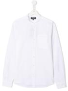 Woolrich Kids Collarless Fitted Shirt - White