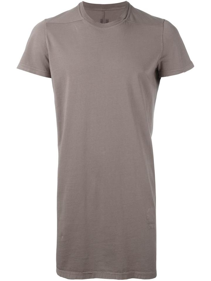 Rick Owens Drkshdw Long Length T-shirt, Men's, Size: Small, Grey, Cotton