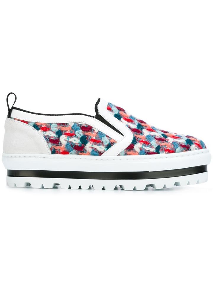 Msgm Knitted Slip-on Sneakers