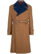 Sies Marjan Emerson Two-tone Df Wool Db Trench - Brown