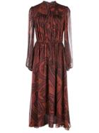 Adam Lippes Chiffon Paisley Print Dress - Red