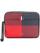 Thom Browne Printed Plaid Leather Dopp Kit - Multicolour
