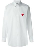 Comme Des Garçons Play Embroidered Heart Shirt, Men's, Size: Xl, White, Cotton