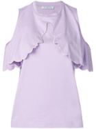 Vivetta Ruffle Detail T-shirt - Purple