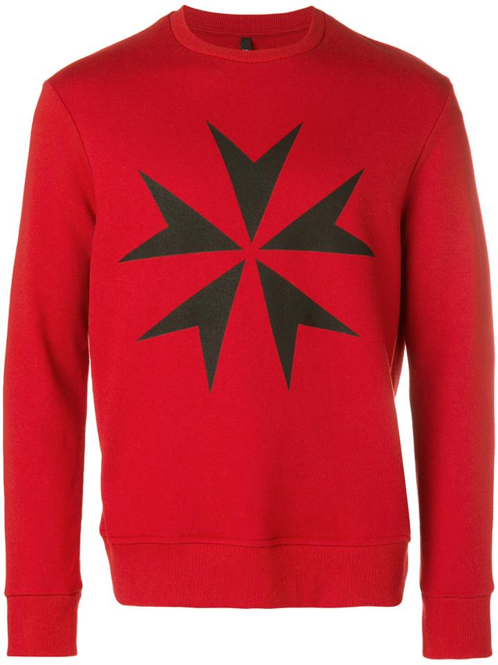 Neil Barrett Military Star Sweatshirt - Red