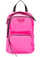 Prada One Shoulder Padded Backpack - Pink & Purple