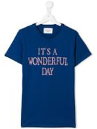 Alberta Ferretti Kids Teen Glitter Logo T-shirt - Blue