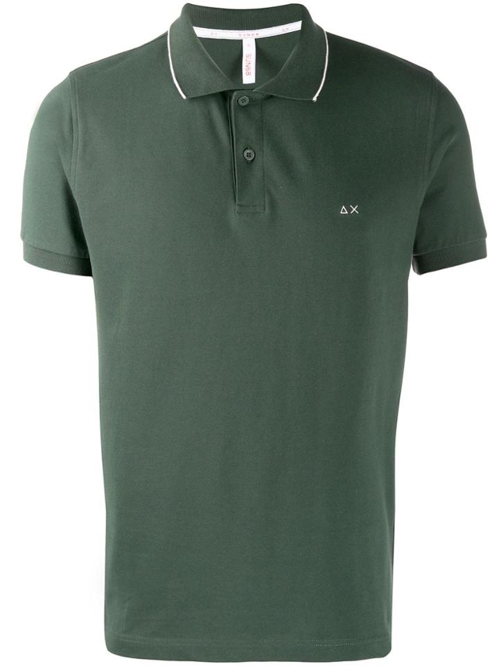 Sun 68 Small Stripes Polo Shirt - Green