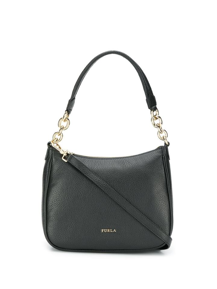 Furla Chain Strap Logo Plaque Bag - Black