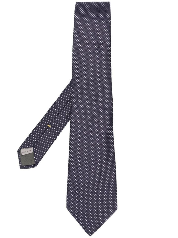 Canali Corbata Polka Dot Tie - Blue