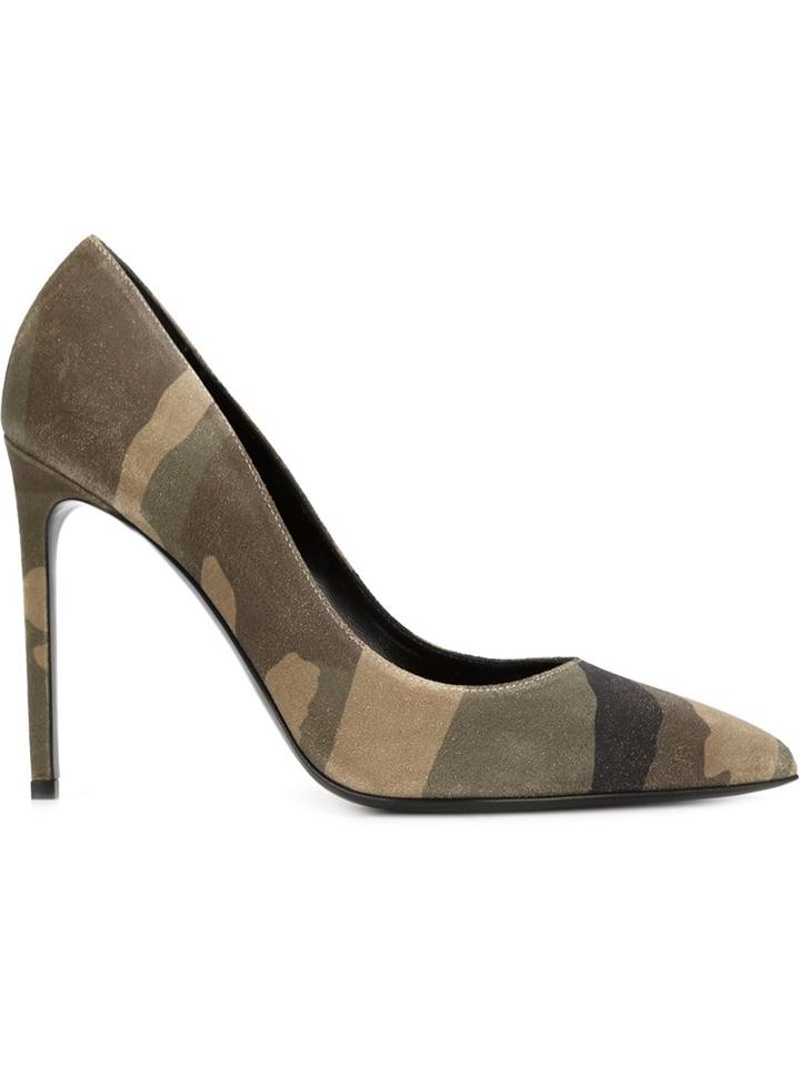 Saint Laurent Paris Pumps, Women's, Size: 40, Green, Suede