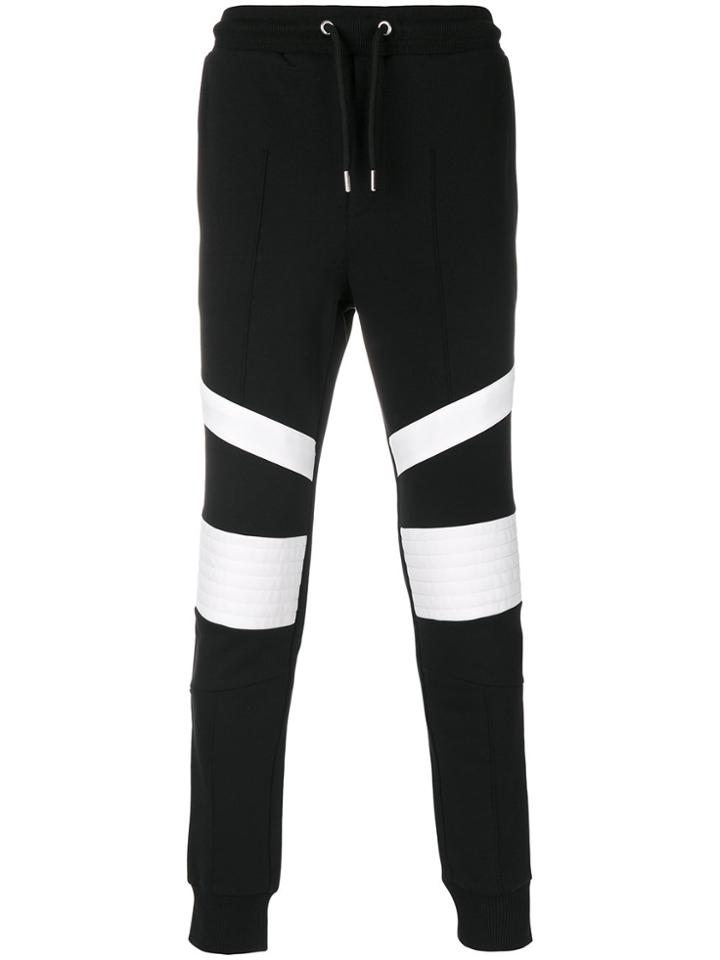 Les Hommes Urban Contrast Panelled Track Pants - Black
