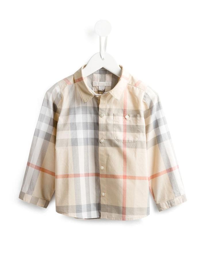 Burberry Kids Washed Check Cotton Shirt - Neutrals