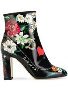 Dolce & Gabbana Printed Ankle Boots - Black