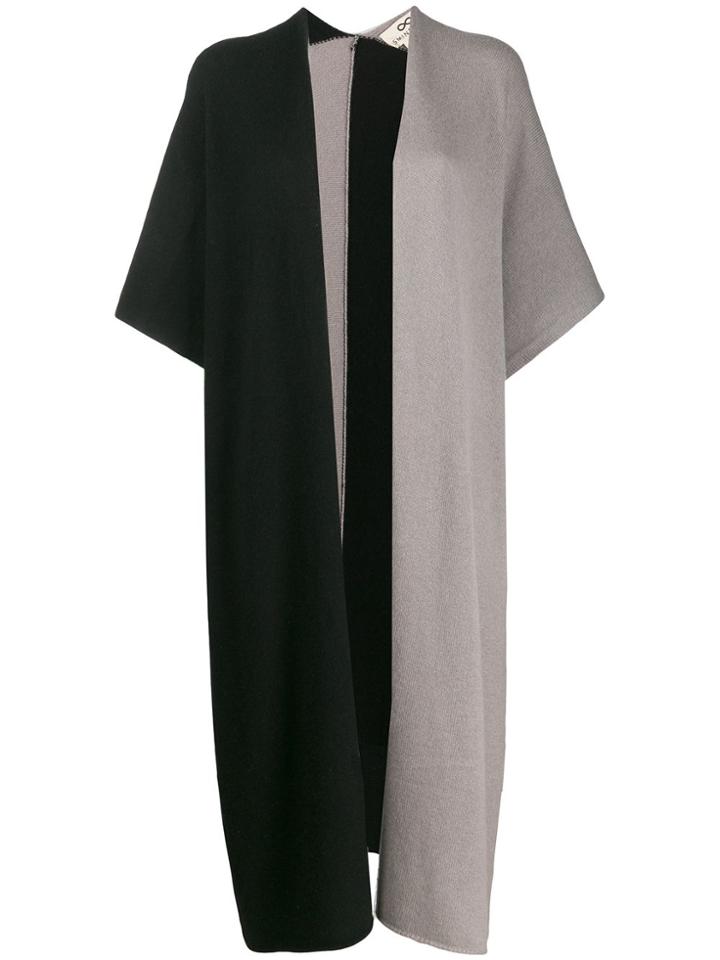 Sminfinity Two Tone Draped Cardigan - Black