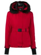 Moncler Grenoble Red Fur Trimmed Ski Jacket