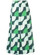 Layeur Geometric Flared Trousers - Green