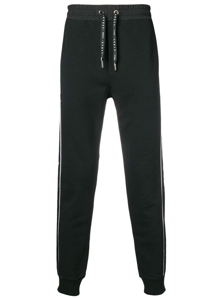 Les Hommes Urban Contrast Side Stripe Track Pants - Black