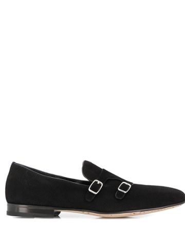 A. Testoni Buckled Slip-on Shoes - Black