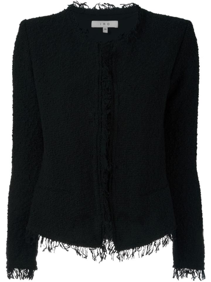 Iro Fringed Bouclé Jacket - Black