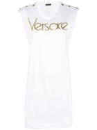 Versace Printed Logo Tank Top - White