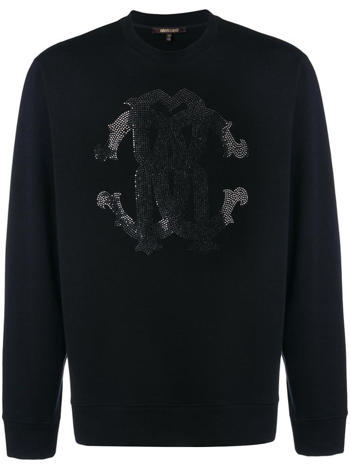 Roberto Cavalli Embellished Logo Sweatshirt - Black