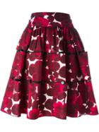 Marc Jacobs Floral Print Skirt, Women's, Size: 6, Pink/purple, Silk/polyester